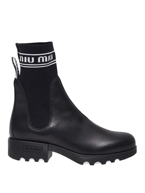 miu miu sock boot|Boots and Ankle Boots For Women: Platform & Flat Booties .